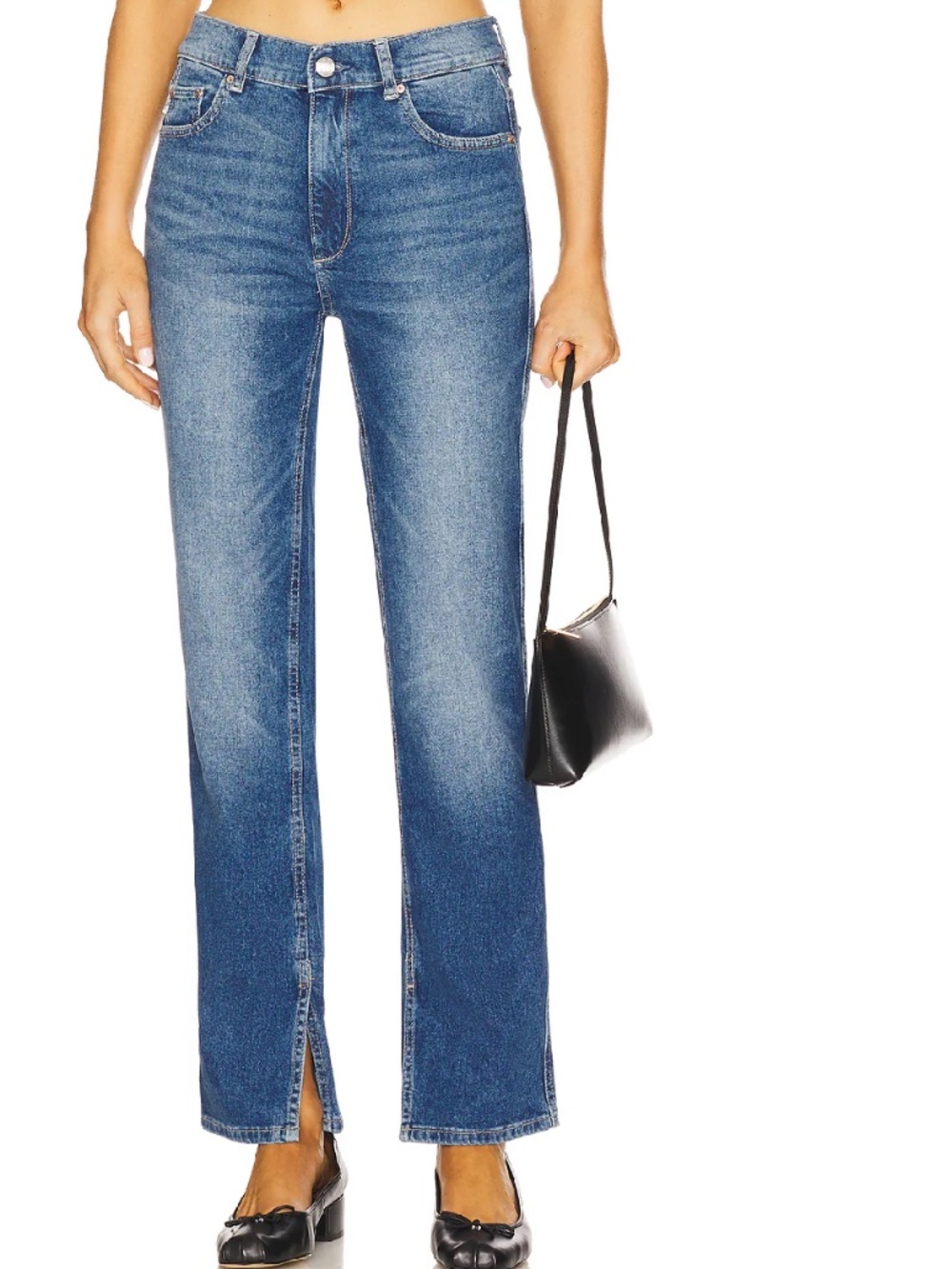 DL1961 SUSTAINABLE CLASSIC JEANS PATTIE STRAIGHT HIGH RISE SPLIT HEM 31”